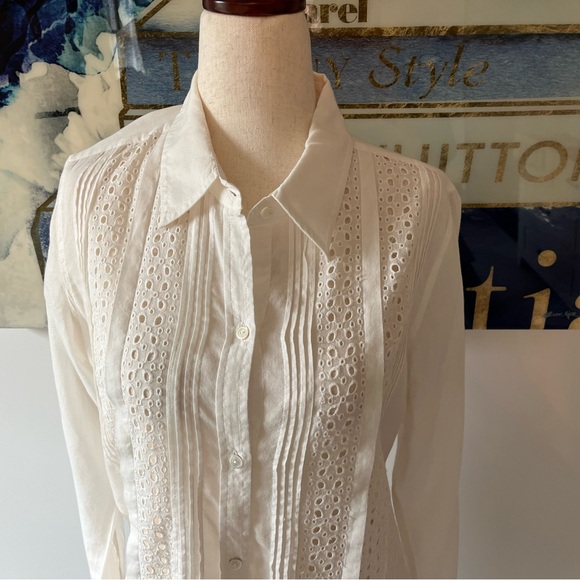 Nili Loton Ivory Tara Button Down Shirt - Picture 8 of 11